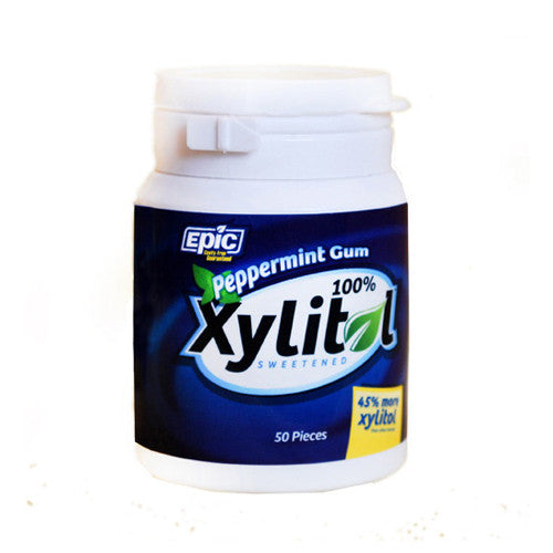 Epic Dental 100% Xylitol Sweetened Gum, Peppermint - 50 Ea